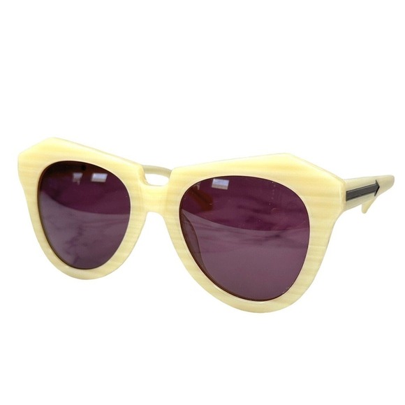 Karen Walker Number One KAS 1201456 Yellow Frame Purple Lens Sunglasses NWOT